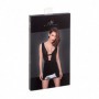 MINI VESTIDO DE GASA Y PVC - NEGRO TALLA XL