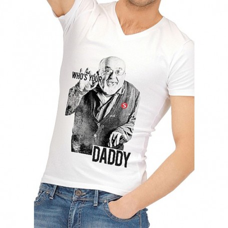 CAMISETA DIVERTIDA WHO IS YOUR DADDY TALLA M